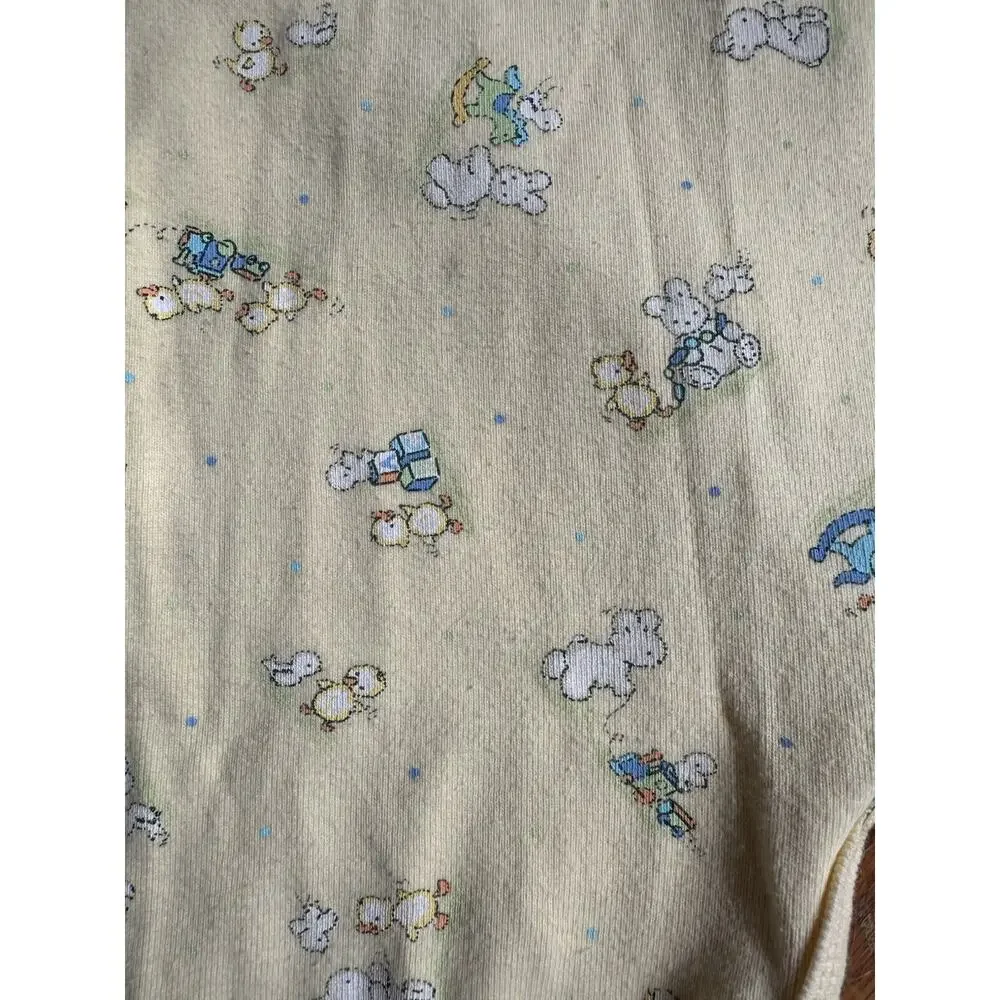 Vtg Sleeper Coverall Baby 12 Months Yellow One Piece Children’s Place Duck Bunny